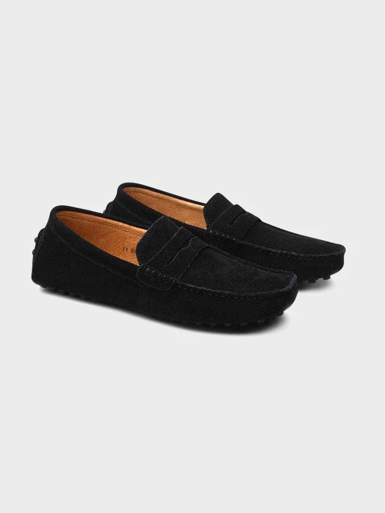 Suede Penny Driver Loafers