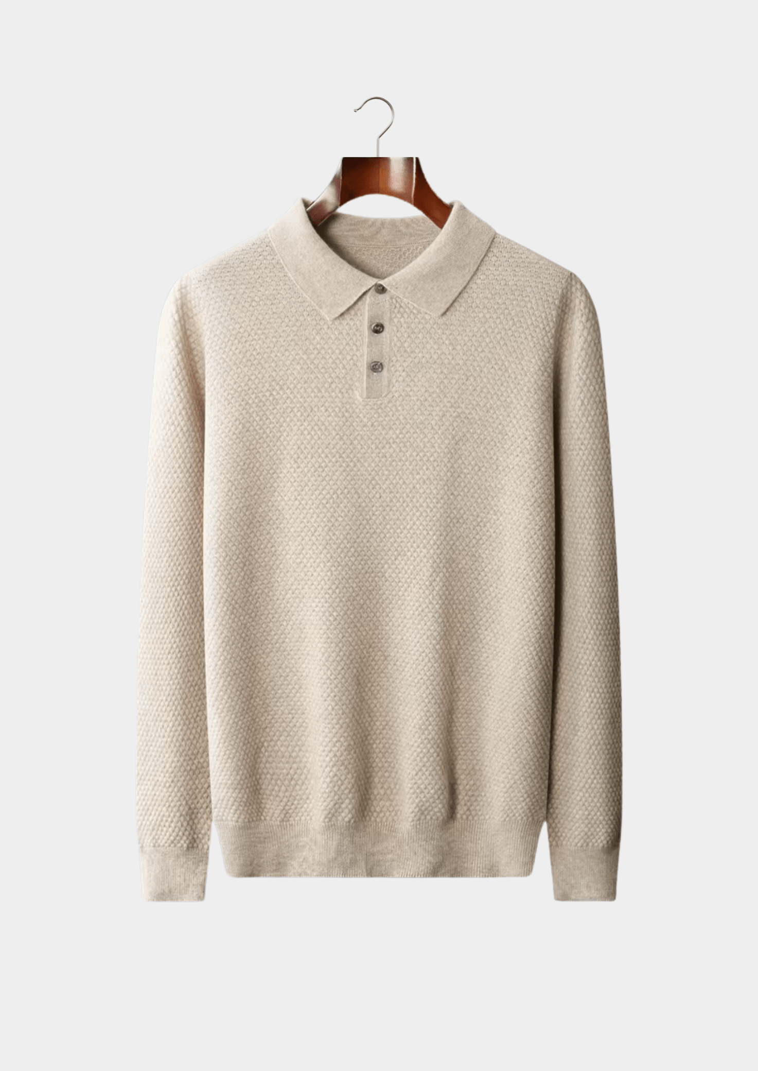 Premium Cashmere Textured Sweater Polo