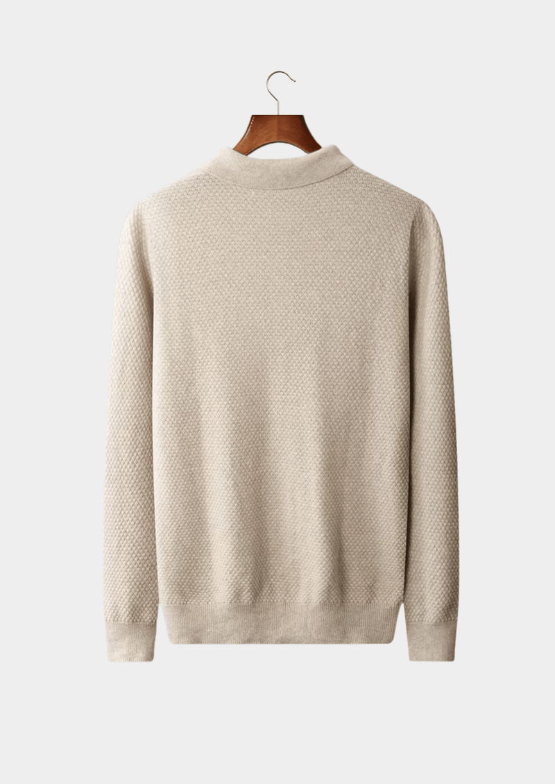 Premium Cashmere Textured Sweater Polo