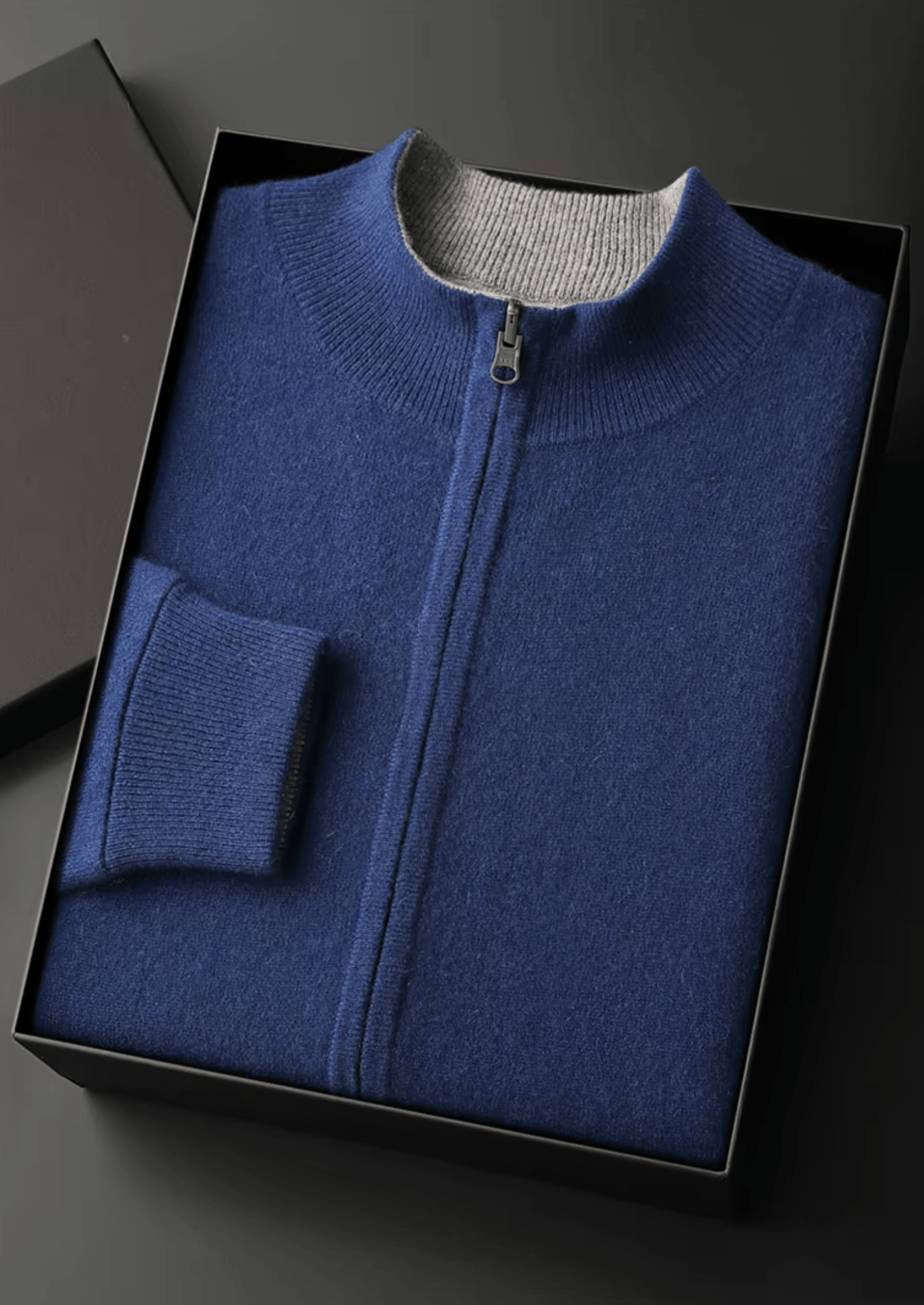PURE EXTRA-FINE MERINO WOOL ZIP CARDIGAN