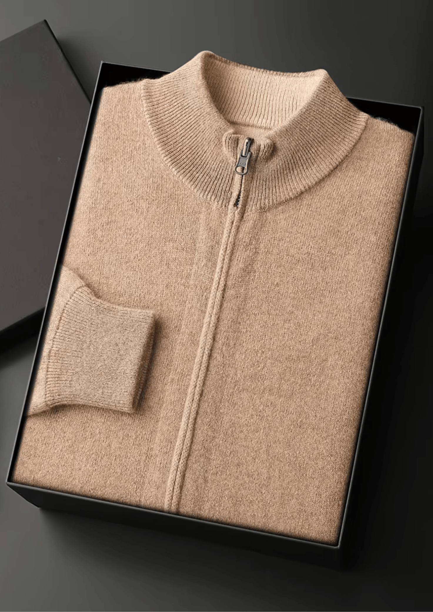 PURE EXTRA-FINE MERINO WOOL ZIP CARDIGAN
