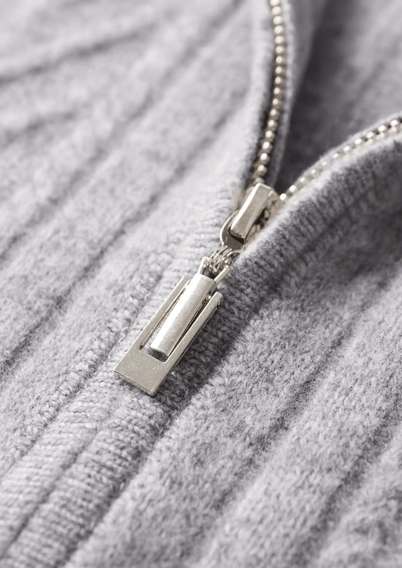 Pure Extra-Fine Merino Wool Patterned Zip Cardigan