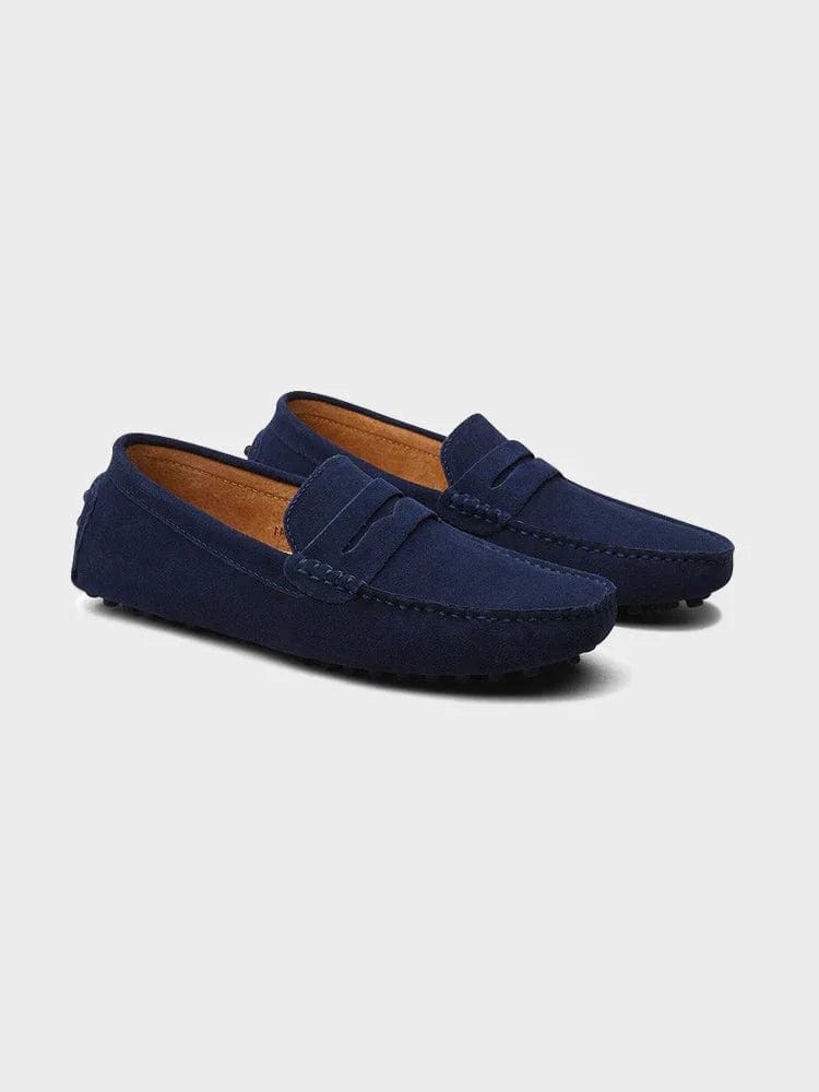 Suede Penny Driver Loafers