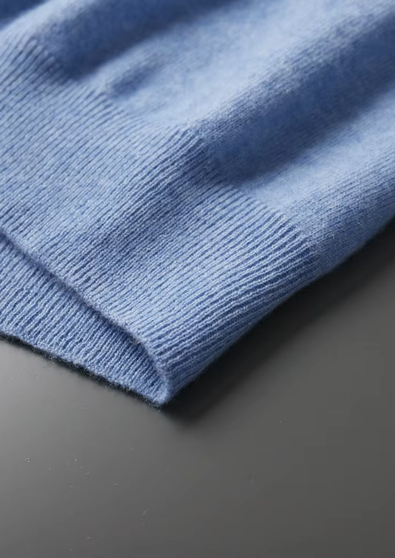 Premium Cashmere Mock Neck T-Shirt