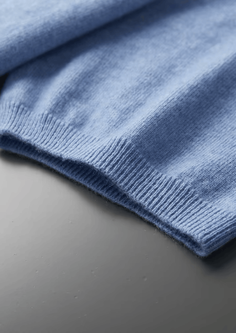 Premium Cashmere Mock Neck T-Shirt