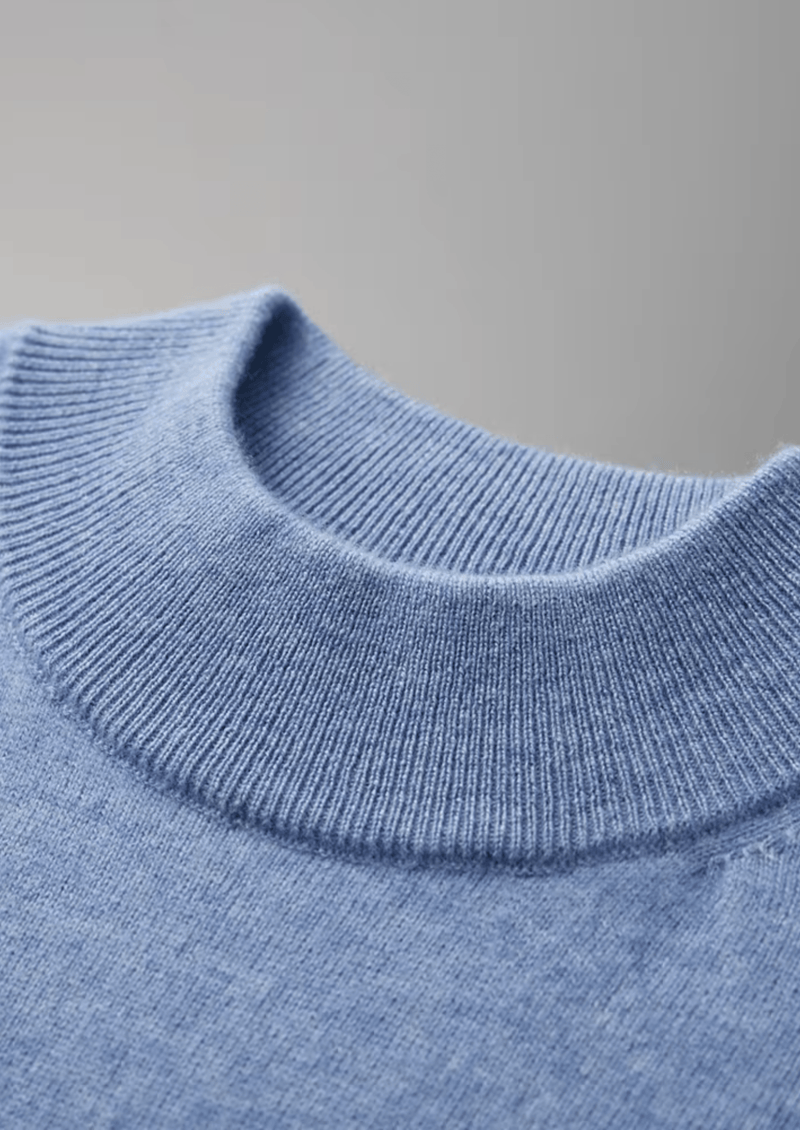 Premium Cashmere Mock Neck T-Shirt