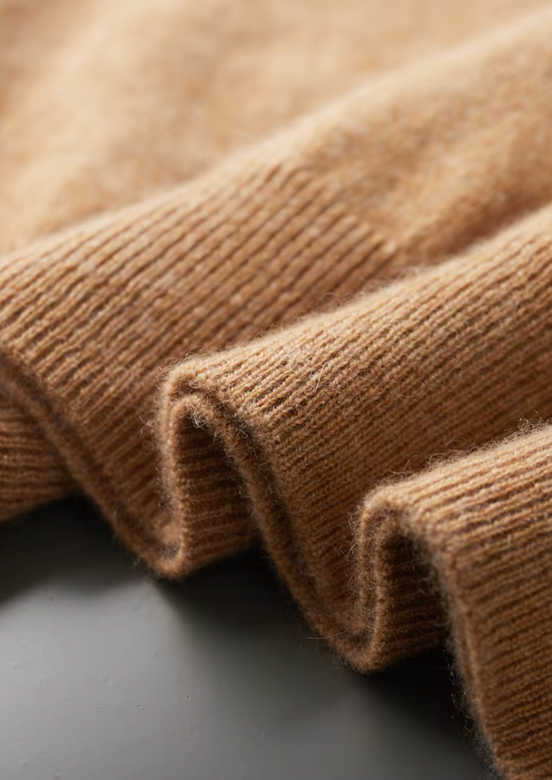 Premium Cashmere Mock Neck T-Shirt