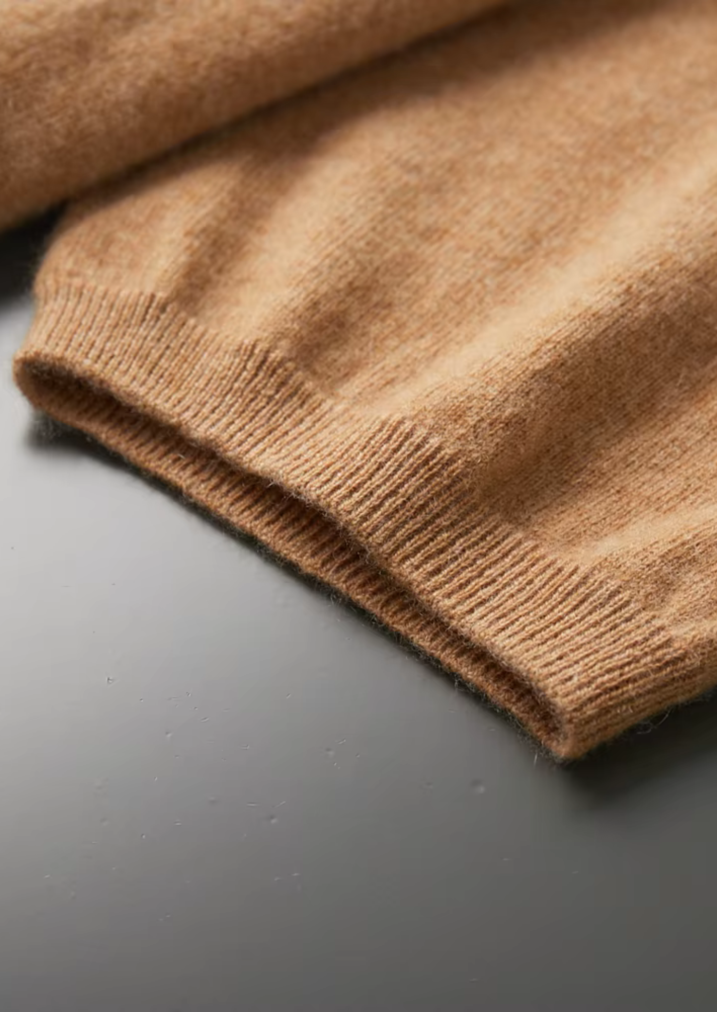 Premium Cashmere Mock Neck T-Shirt