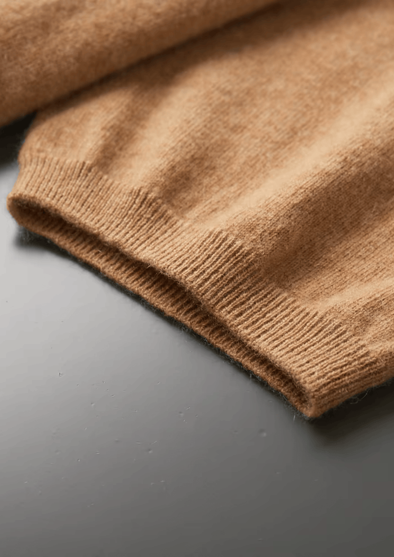 Premium Cashmere Mock Neck T-Shirt