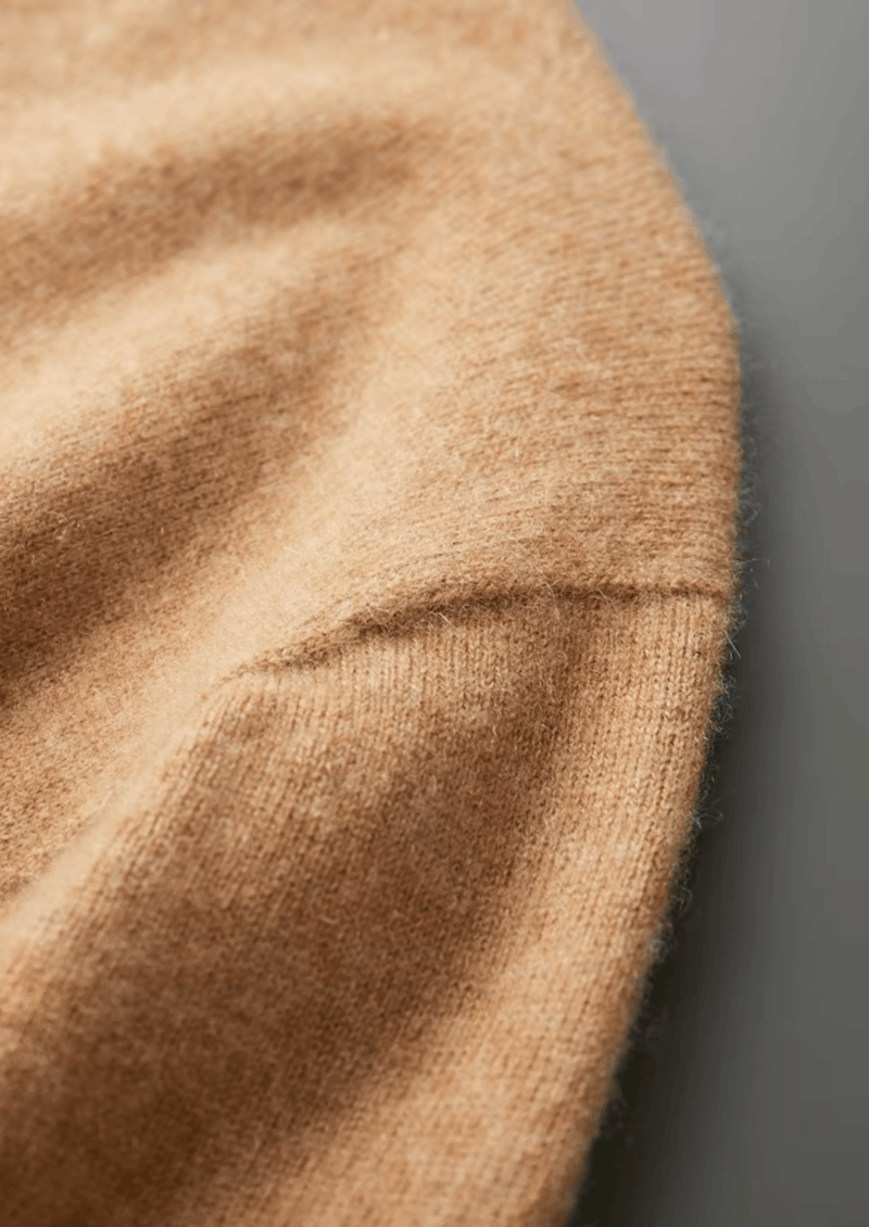 Premium Cashmere Mock Neck T-Shirt