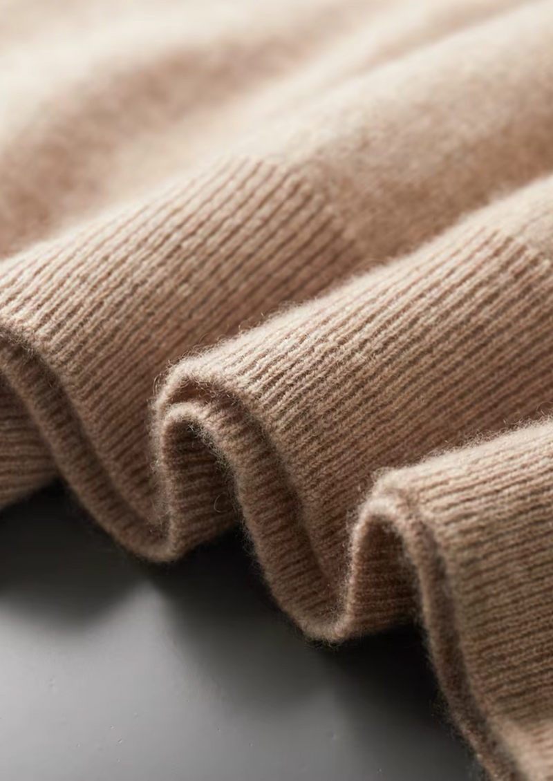 Premium Cashmere Mock Neck T-Shirt