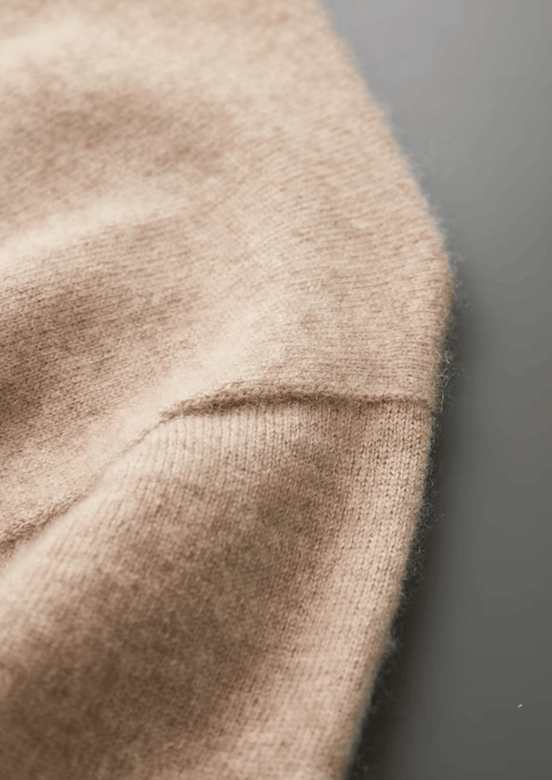 Premium Cashmere Mock Neck T-Shirt