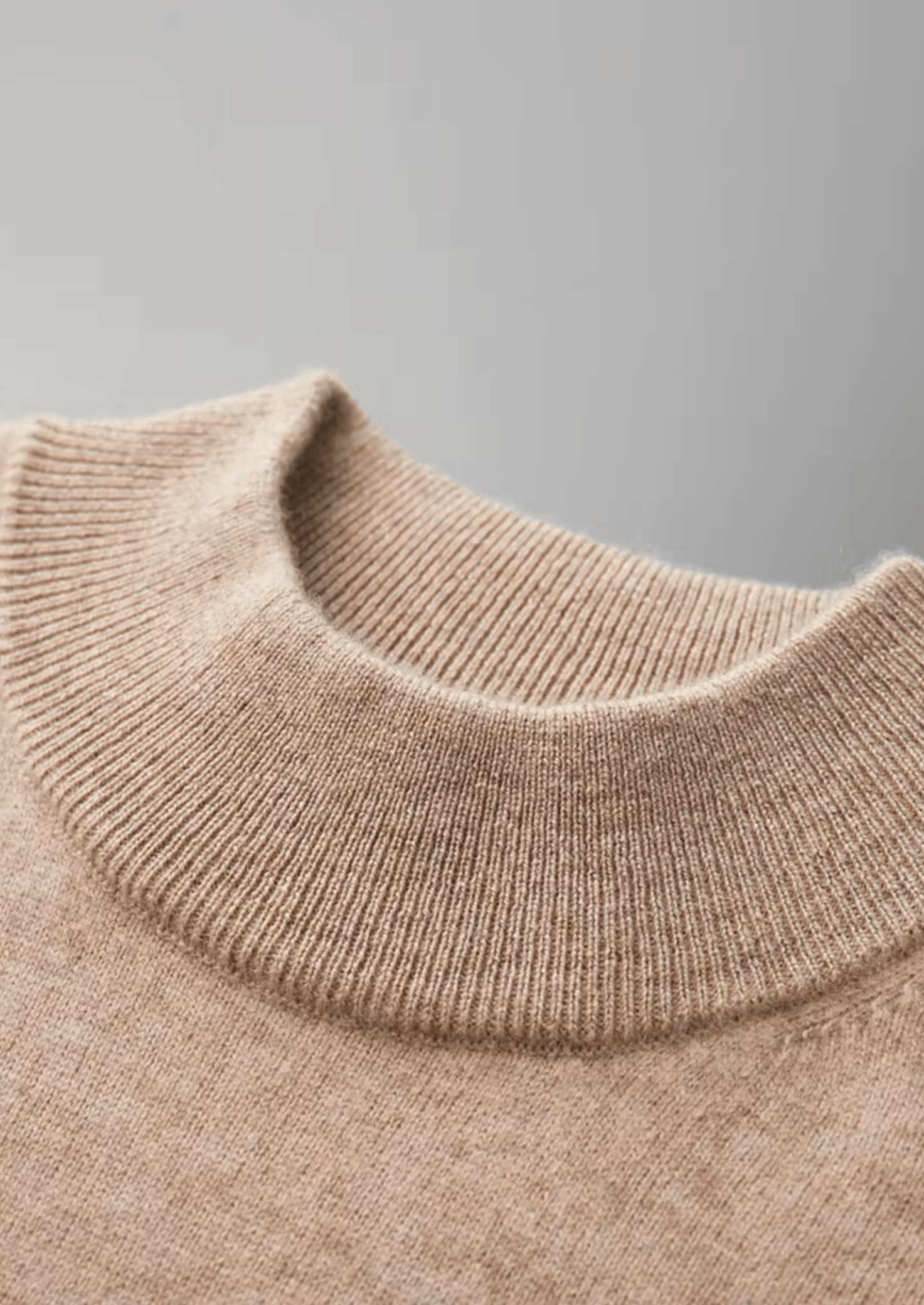 Premium Cashmere Mock Neck T-Shirt