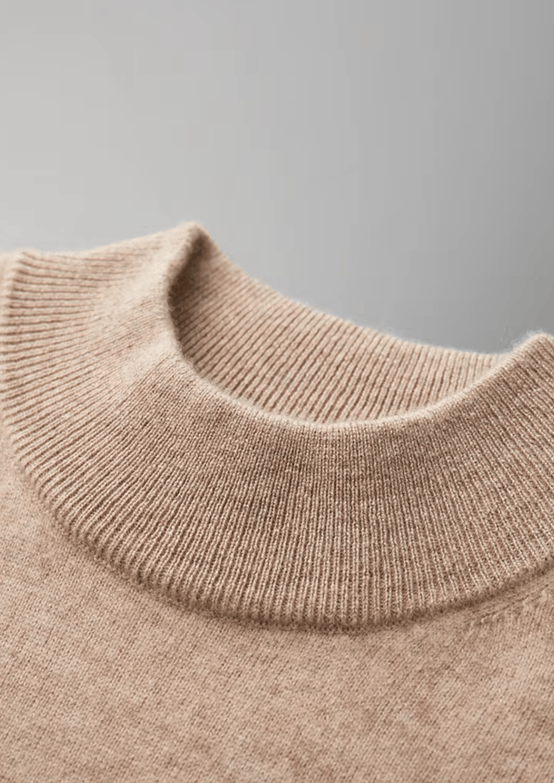 Premium Cashmere Mock Neck T-Shirt