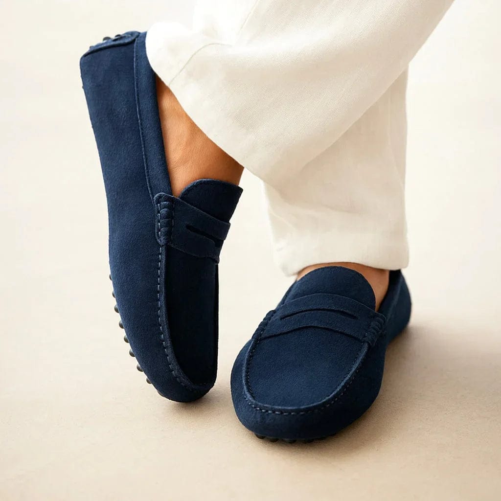 Suede Penny Driver Loafers