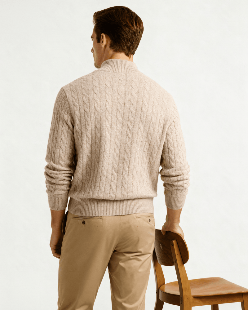 100% Cashmere Woven Half Zip