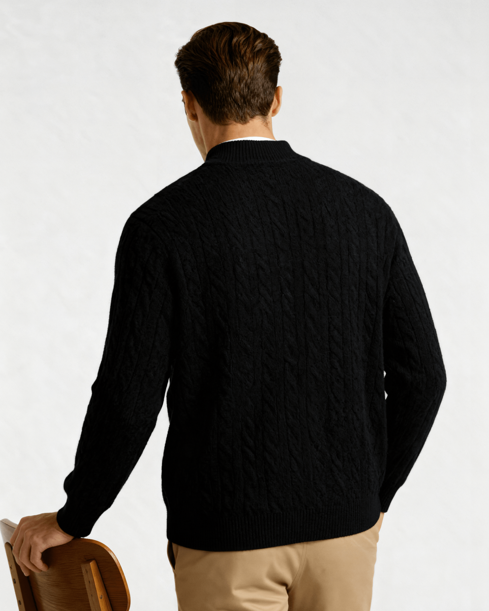 100% Cashmere Woven Half Zip