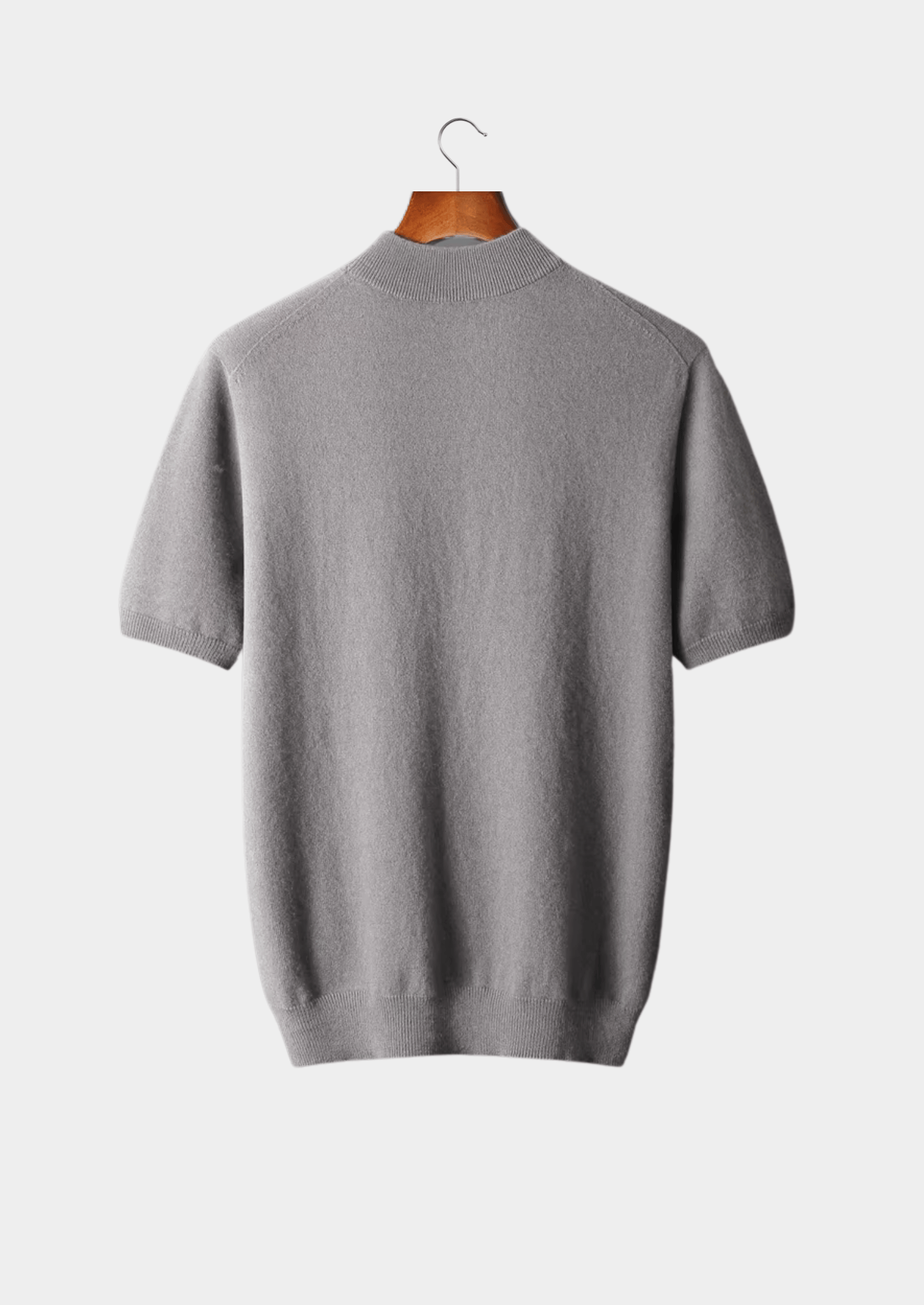 Premium Cashmere Mock Neck T-Shirt