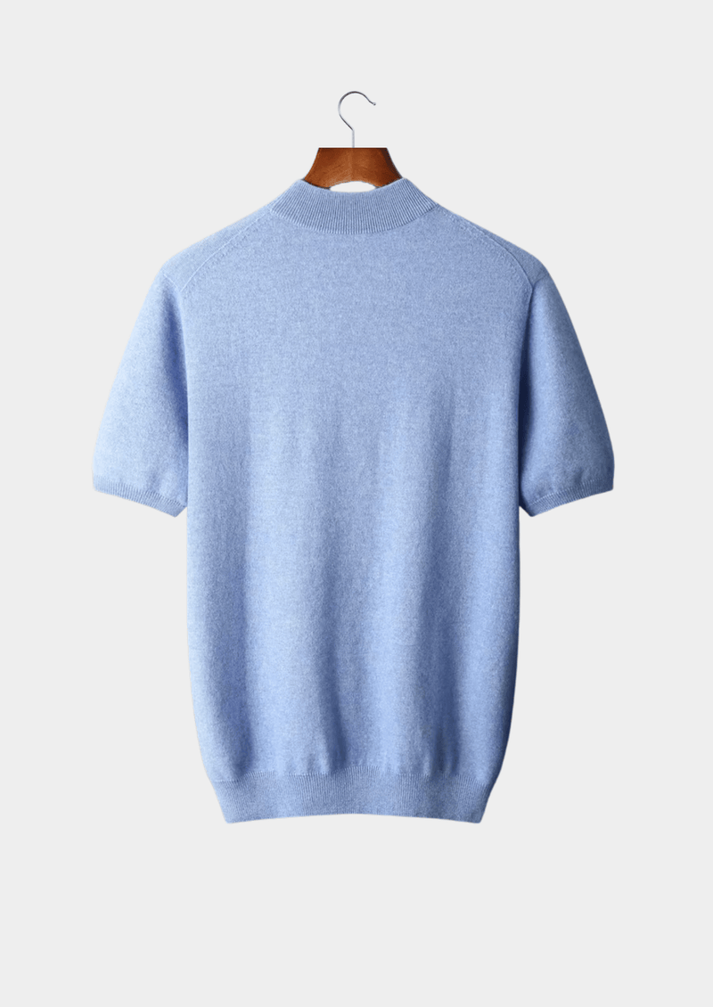 Premium Cashmere Mock Neck T-Shirt
