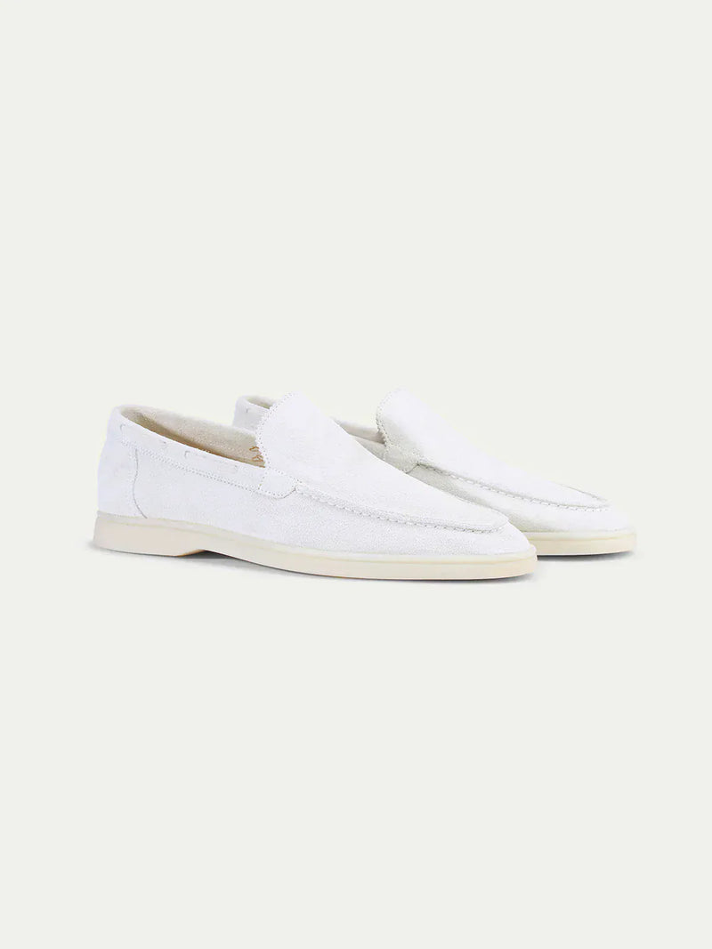 Suede Summer Loafer Pearl White