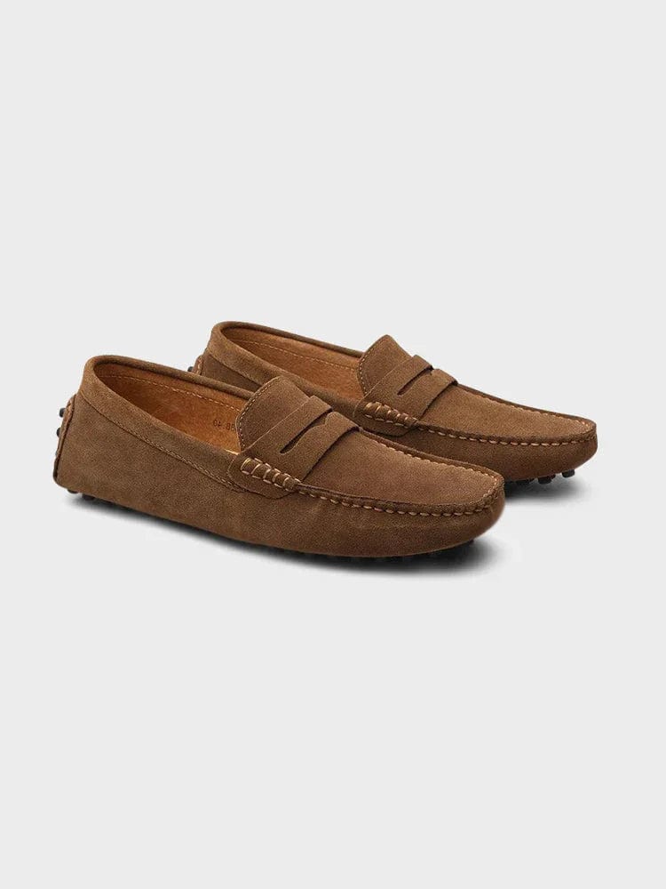 Suede Penny Driver Loafers