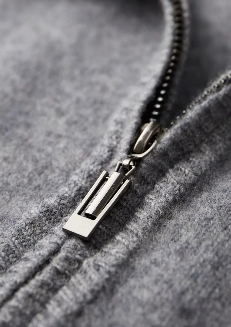 Merino Wool Zip Cardigan