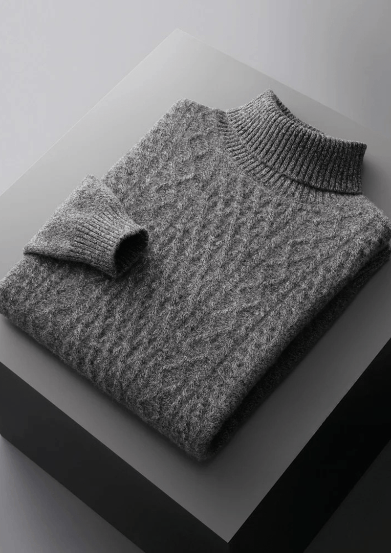 PURE EXTRA-FINE MERINO WOOL WINTERTIME ROLLNECK