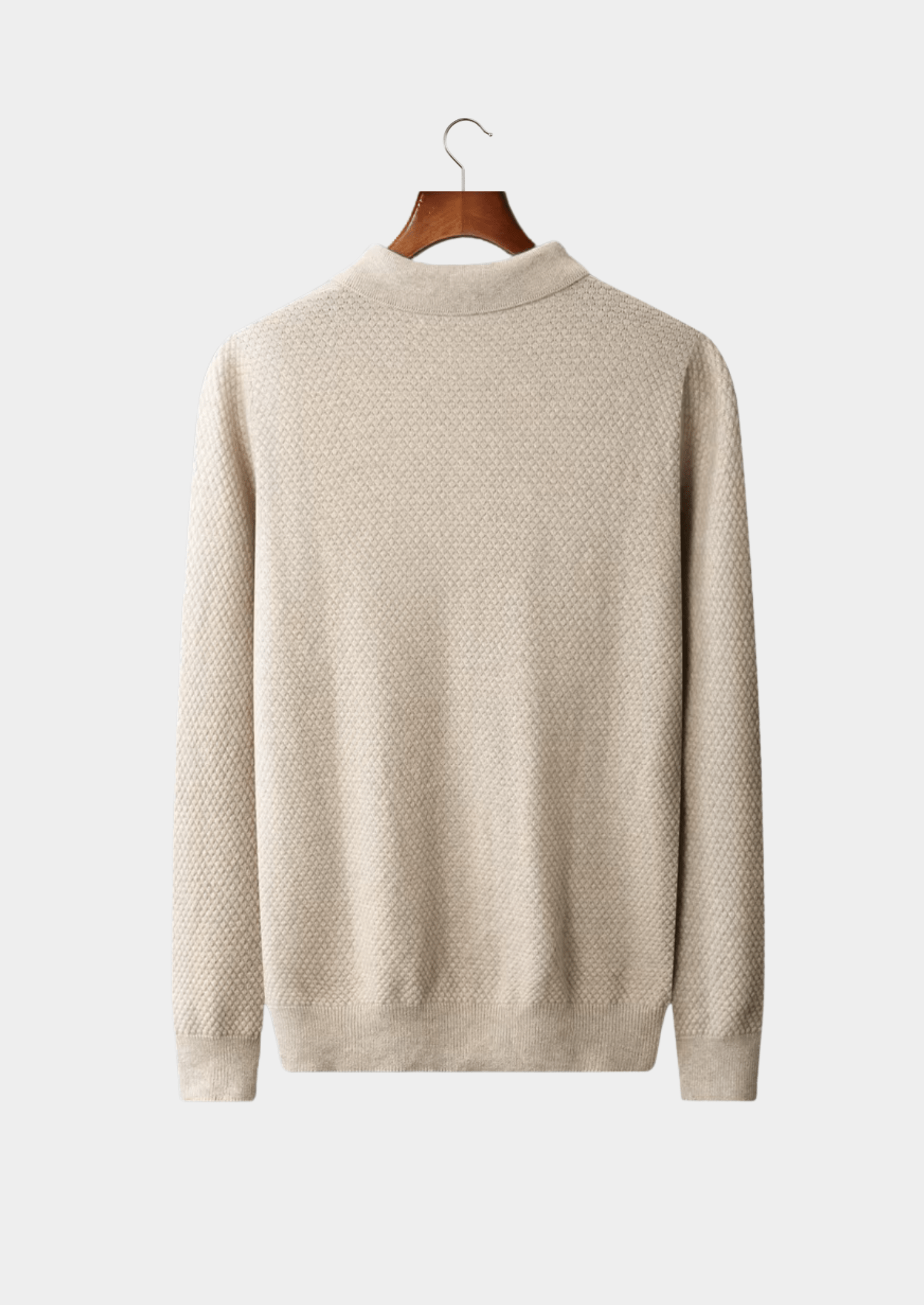 Premium Cashmere Textured Sweater Polo