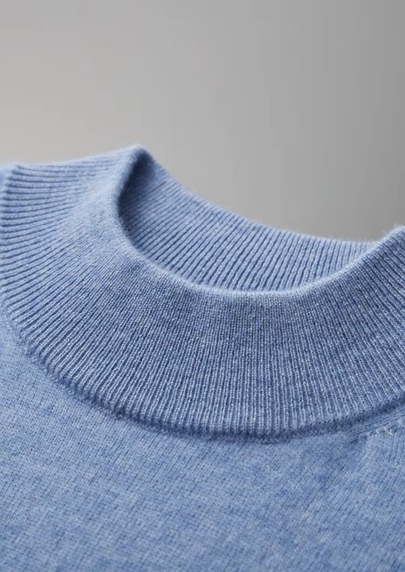 Premium Cashmere Mock Neck T-Shirt