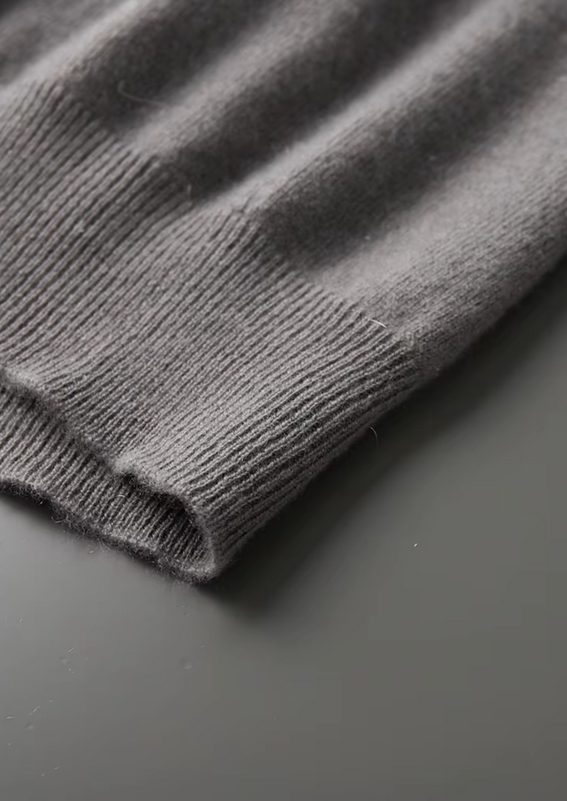 Premium Cashmere Mock Neck T-Shirt