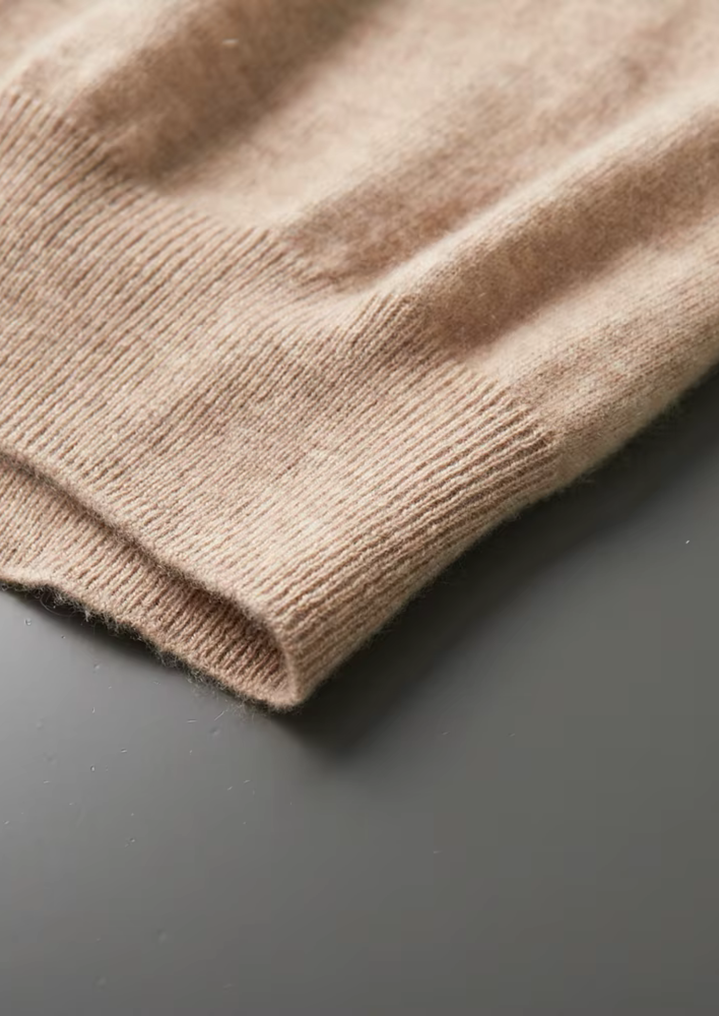 Premium Cashmere Mock Neck T-Shirt