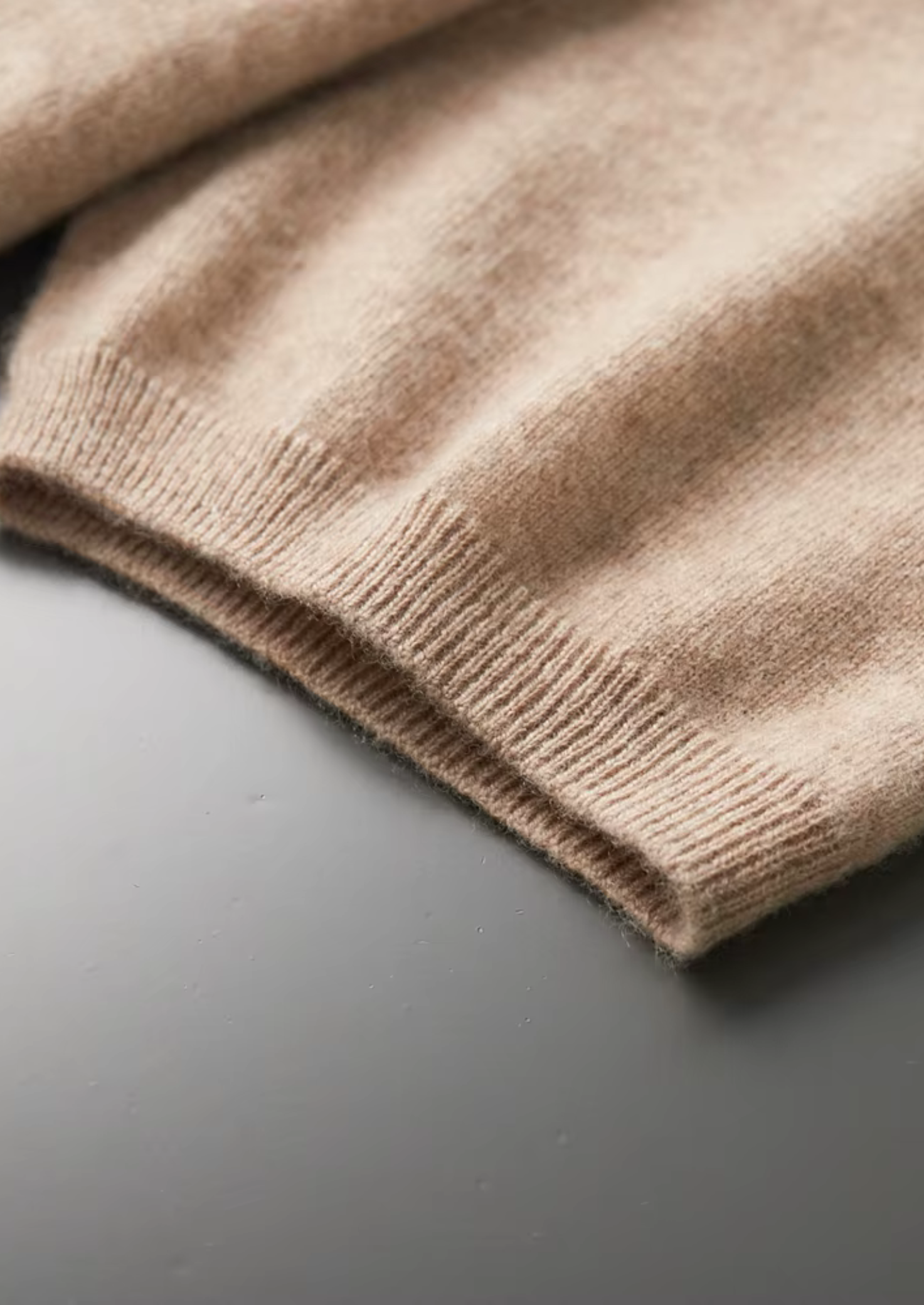 Premium Cashmere Mock Neck T-Shirt