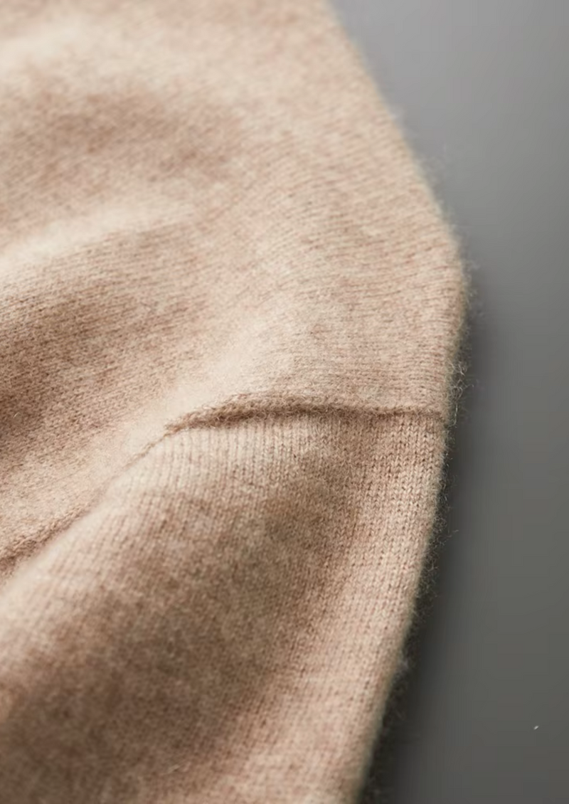 Premium Cashmere Mock Neck T-Shirt