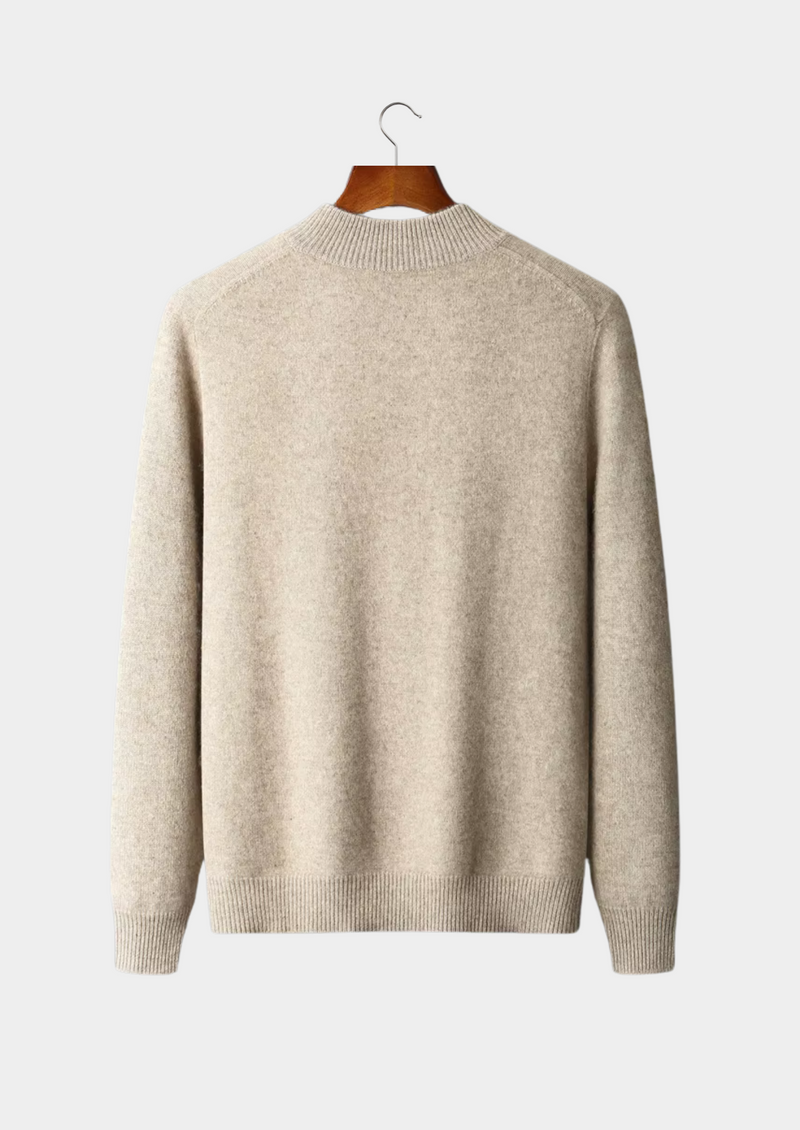 PURE EXTRA-FINE MERINO WOOL ZIPPER CARDIGAN