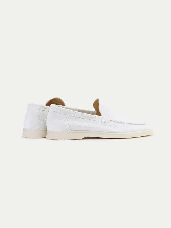 Suede Summer Loafer Pearl White