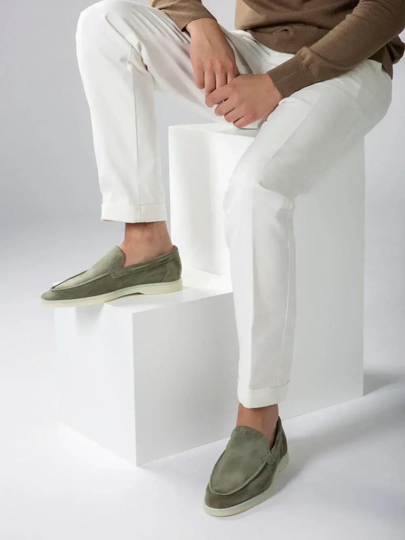 Suede Summer Loafer Olive Green